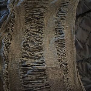 Fringed Knit Shawl in Taupe